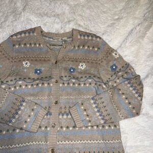 Floral Patterned Cardigan with Flowers 90’s Cottage Core size XL